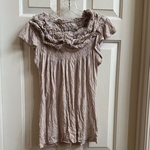 Elegant Ruffled Beige Top